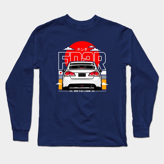 Honda Civic FD Type R JDM Legend Long Sleeve T-Shirt by ninetiescustoms